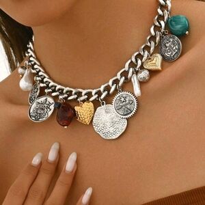 Silver and Gold Charm Necklace